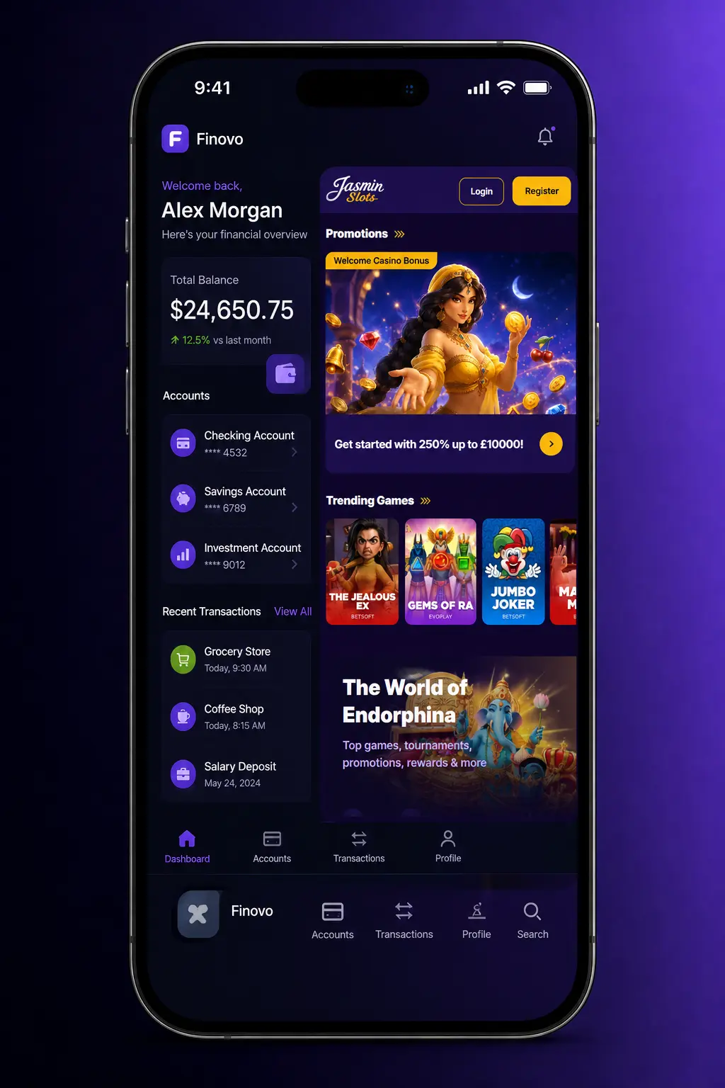 Jasmin Slots app withdrawal process on mobile showing cashier section with payout method options for UK players