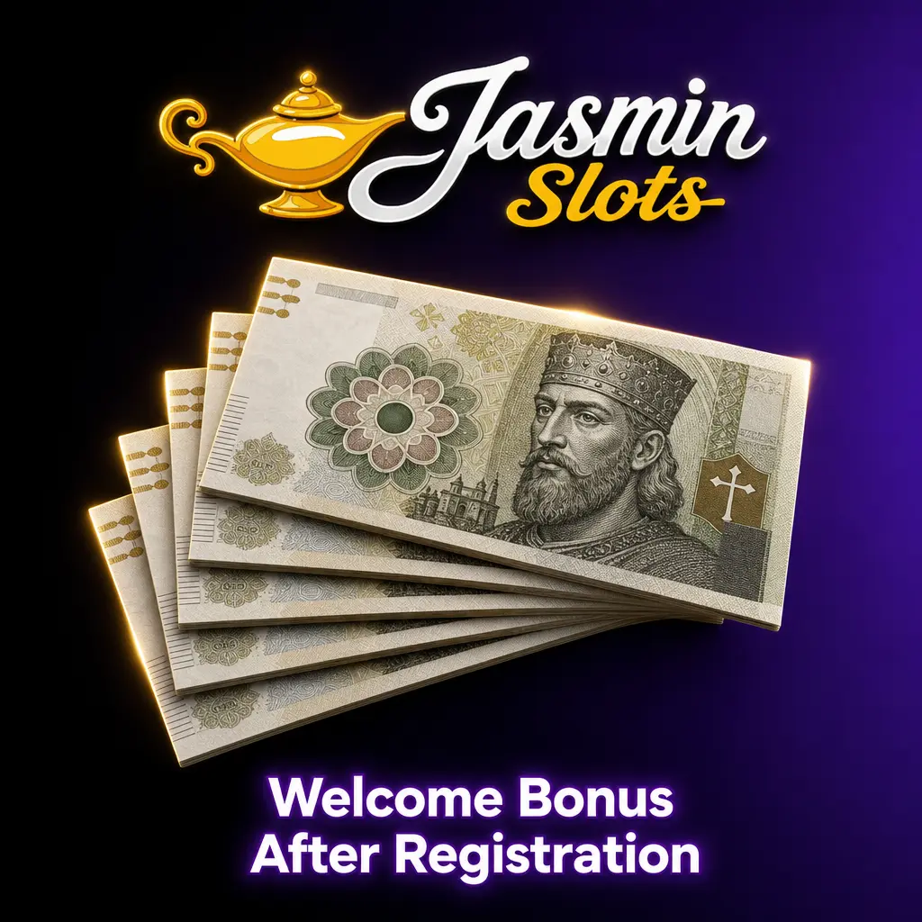 Jasmin Slots welcome bonus table showing 250% up to £10,000 for GBP and 150% plus 150 free spins for crypto deposits