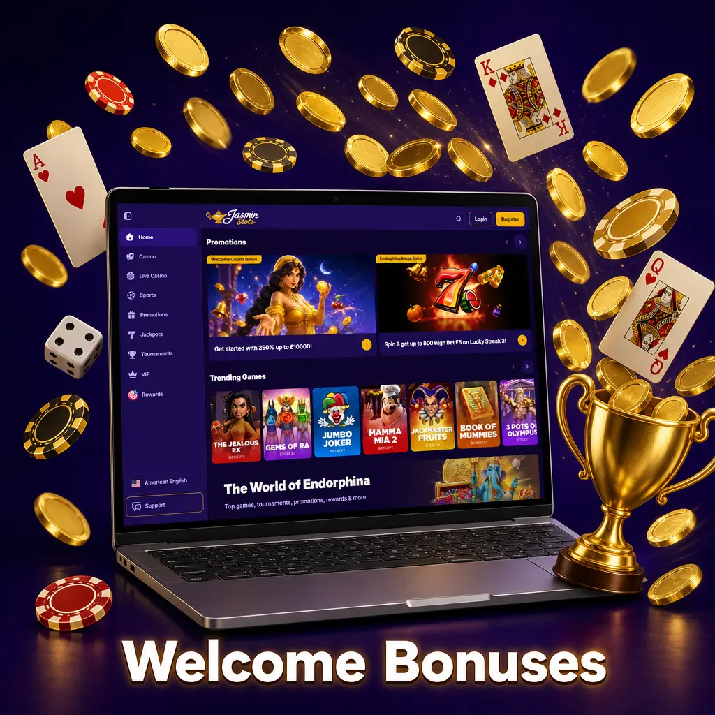 Jasmin Slots welcome bonuses: 250% up to £10,000 for fiat or 150% plus 150 free spins up to 1 BTC for crypto